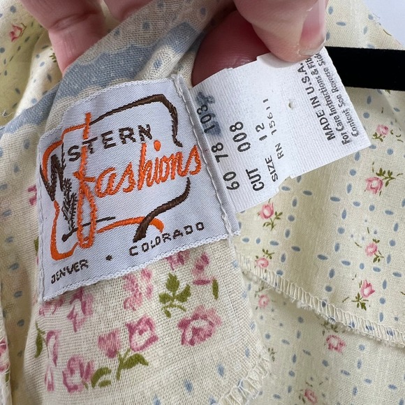 Vintage Western Fashions Prairie Calico Floral Square Dance Dress Layered 12 - Picture 3 of 13